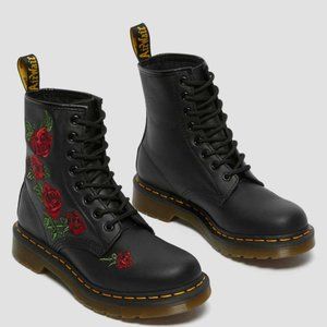 Dr. Martens 1460 Vonda Women’s Black With Roses Combat Boots